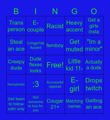 Valorant Bingo Card