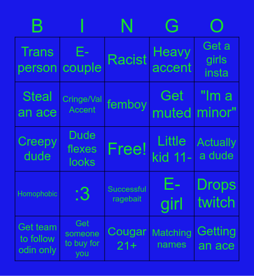 Valorant Bingo Card