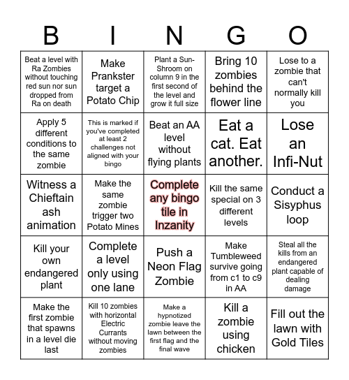 Reflourished Challenge Bingo Card