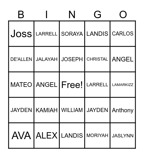 HOMEROOM BINGO Card