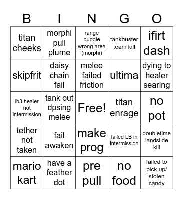 UWU Bingo Card