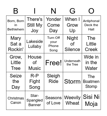 Throwback Thursday BINGO Card