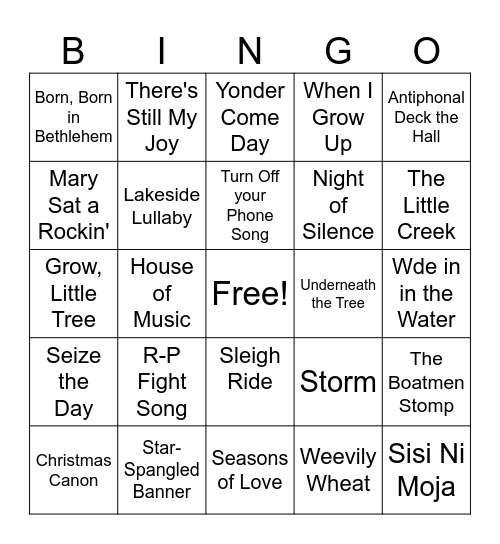Throwback Thursday BINGO Card