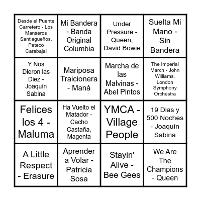 Bingo musical! Bingo Card