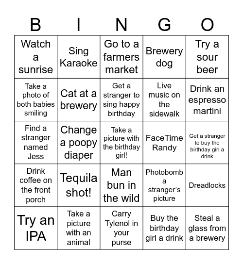 Cheers and Beers to 40 Years! Bingo Card