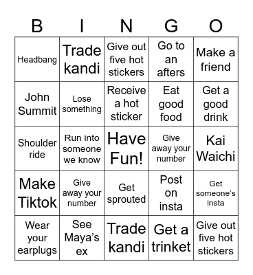 Breakaway ATL Bingo Card