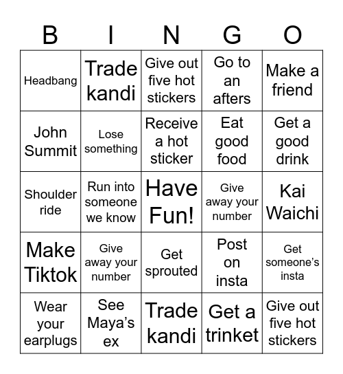 Breakaway ATL Bingo Card
