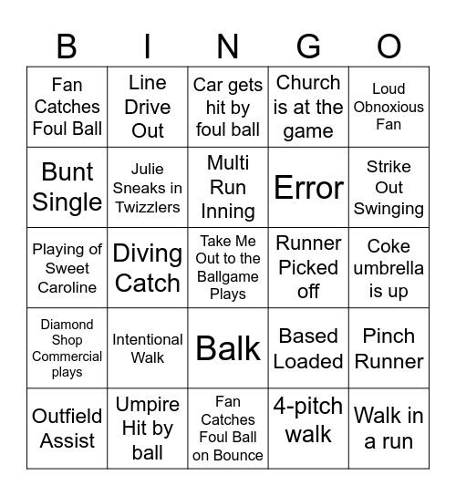 NAIA BINGO Card