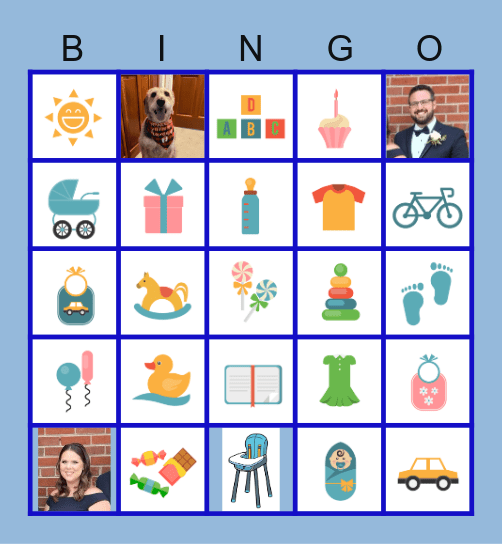 Baby Shower Emiliano Bingo Card