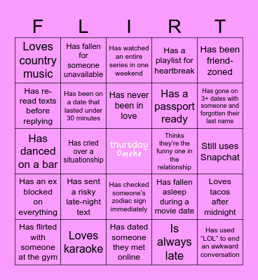 Tropic Like It's Hot | Thursday Omaha Bingo Card
