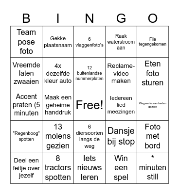 Pivo Roadtrip Bingo Card