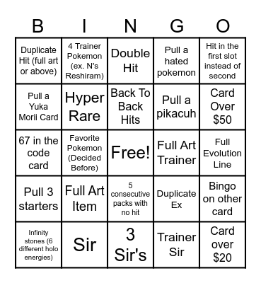 Rip and Sip Bingo Card
