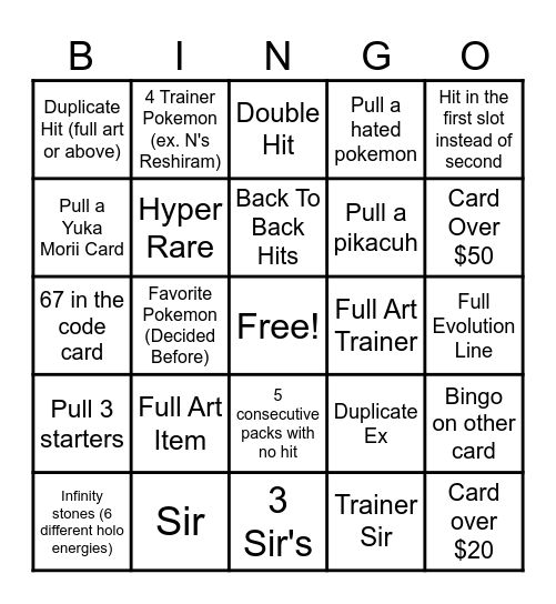 Rip and Sip Bingo Card
