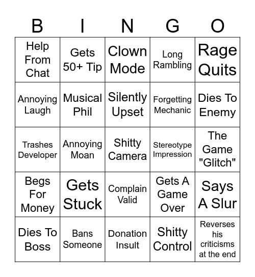 DSP Bingo Card