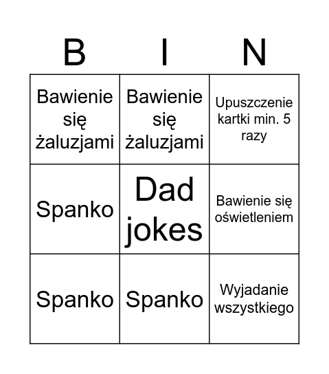 Dyżurka Bingo Card