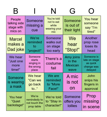 Tech Week Bingo Card