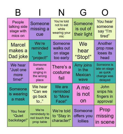 Tech Week Bingo Card