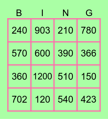 NR DIVIZIBILE CU 3 Bingo Card