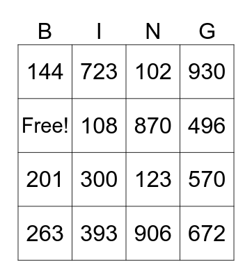 Numere divizibile cu 3 Bingo Card