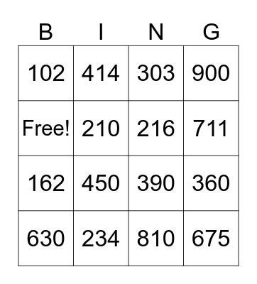 Numere divizibile cu 3 Bingo Card