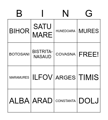 Judete Bingo Card