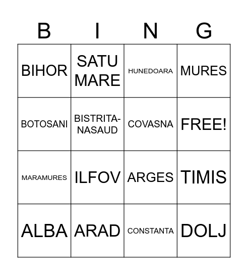 Judete Bingo Card