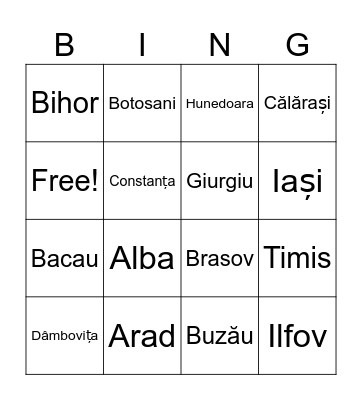 Judete Bingo Card