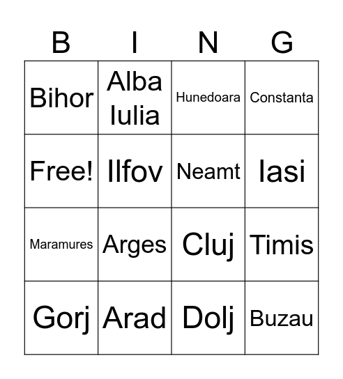 Judete Bingo Card