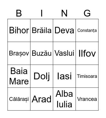 Judete Bingo Card