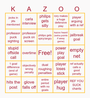 Ottawa Charge Bingo v2 Bingo Card