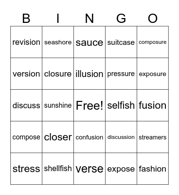 Unit 4 Review Activity Bingo Card