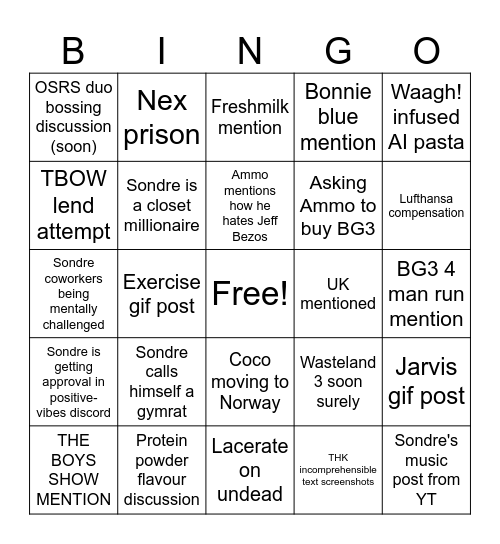 :this: Bingo Card
