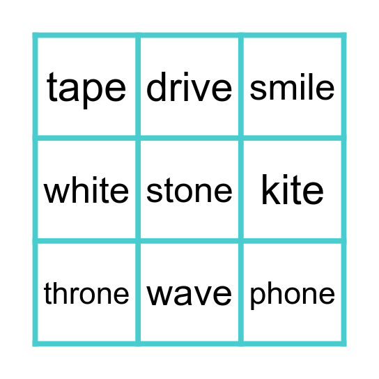 a_e i_e o_e Bingo Card