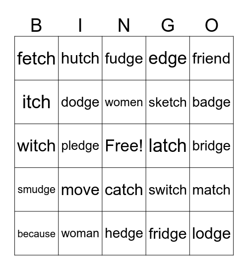 Lessons 69&70 Bingo Card
