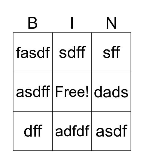 Tiktok Bingo Card
