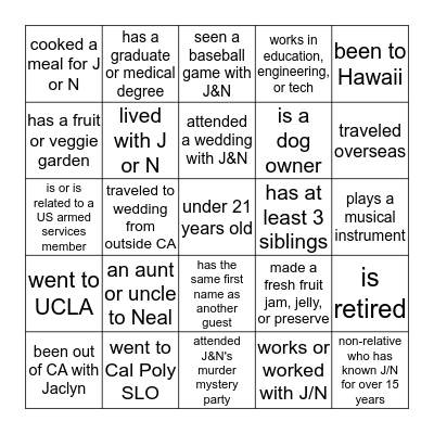 Someone Who... Bingo Card