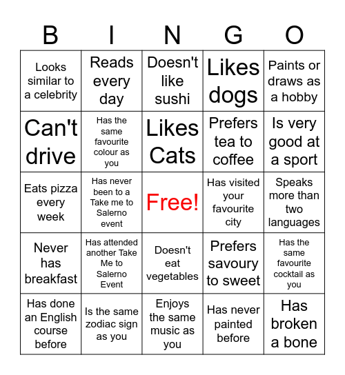 Find someone who... Bingo Card