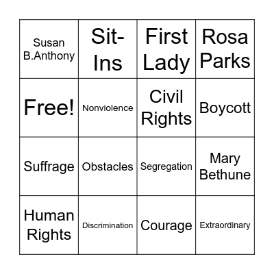 People Who Fought for a Cause Bingo Card