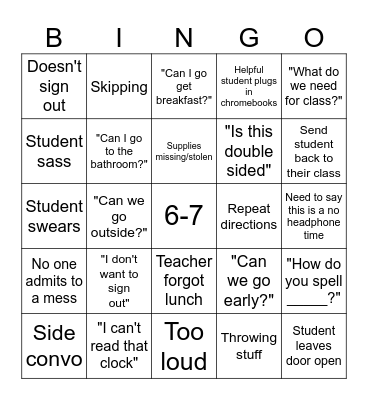 FRCPS TEACHERS Bingo Card