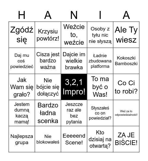 Bingo Pasiec Bingo Card