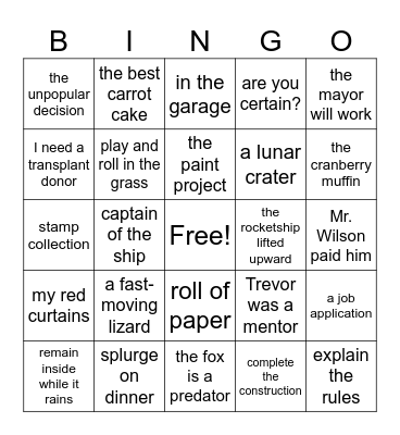 Review 7.4-9.1 Wilson Bingo Card