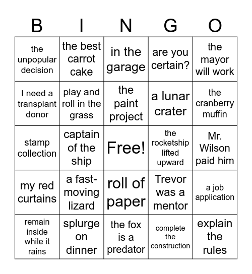 Review 7.4-9.1 Wilson Bingo Card