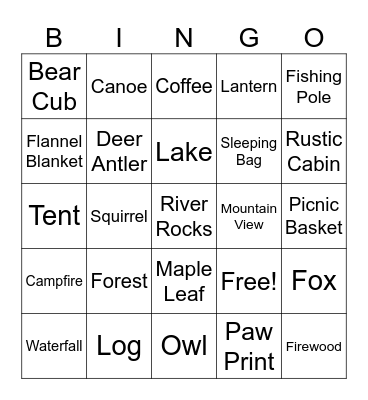 Bear Bingo Card