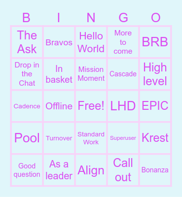 Springo Bingo Card