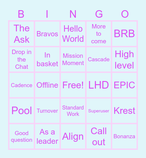 Springo Bingo Card