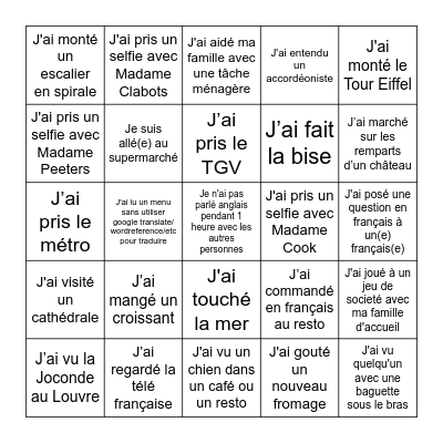 LOTO! Bingo Card