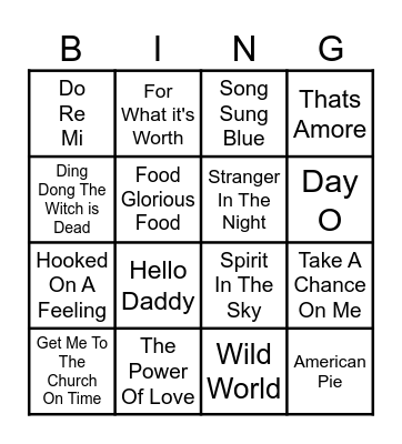 Silver and Gold Bingo Card