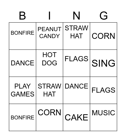 JUNE FEAST Bingo Card