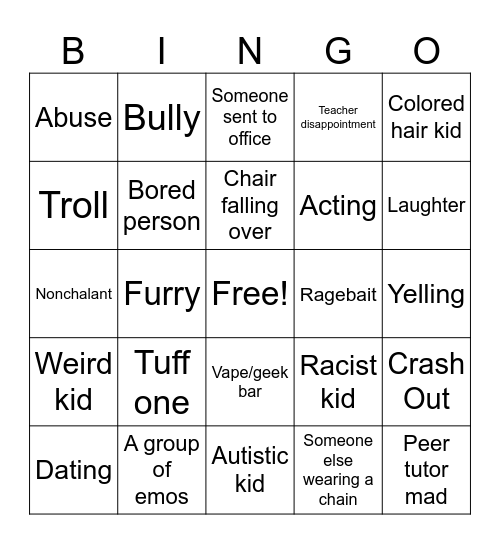 FRIDAY SOUTH DAVIS BINGO Card