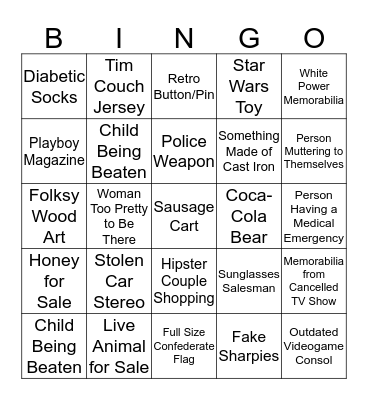 Flea Market Bingo Card